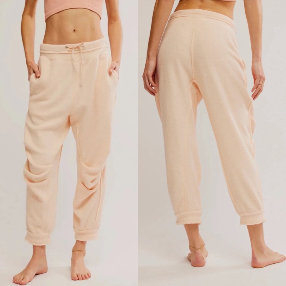 Free People Intimately‎ Free Day Off Fleece Joggers Peach XS NWT